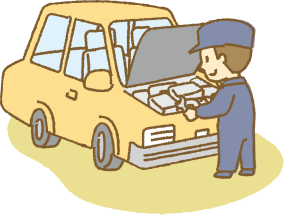 buv.LABOの輸入車修理店で自動車を直す整備工の画像